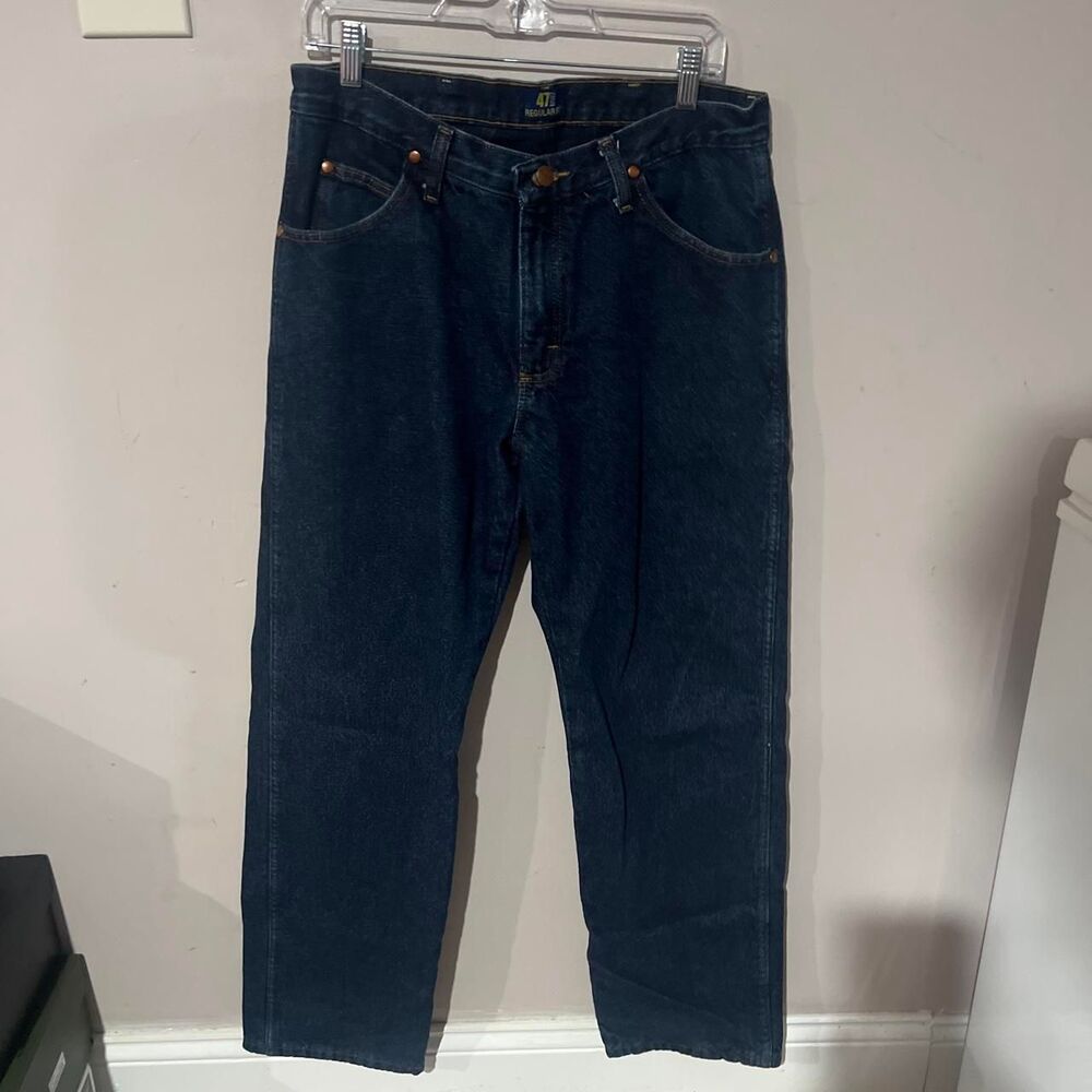 Wrangler Men's Navy and Blue Jeans